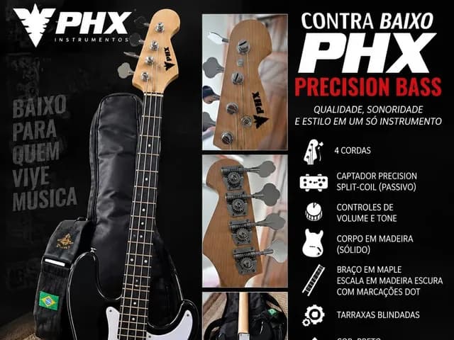 Baixo phx 4 cordas impecável